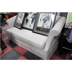 SHOWHOME BEIGE FABRIC SOFA