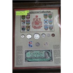 1967 FRAMED CENTENNIAL COLLECTION/DOLLAR BILL,