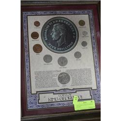 1940-51 KING GEORGE VI COIN SET - FRAMED