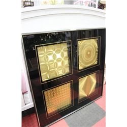 SHOWHOME BLACK AND GOLD TONE FRAMED PICTURE