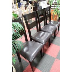 NEW WOOD AND LEATHERETTE SIDECHAIR