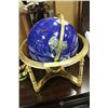 Image 1 : WORLD GLOBE W MOTHER OF PEARL AND NATURAL STONE