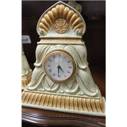 MANTLE CLOCK W/ GOLD LEAF PATTERN