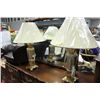 Image 1 : PAIR OF DESIGNER LAMPS SILVER & GOLD LEAF FINISH