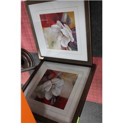 PAIR OF SHOWHOME FRAMED FLOWER PICTURES