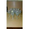 Image 1 : group of blue etched stemware, Cambridge?