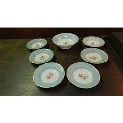 vintage porcelain berry bowl set with roses