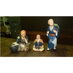 3 piece vintage Japanese Hakata figurines