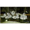 Image 1 : Asian porcelain luncheon set with bamboo tree and owls