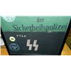 Image 2 : Framed collection of WWII Nazi German soldiers arm bands with writing, swastika & lightening bolts i