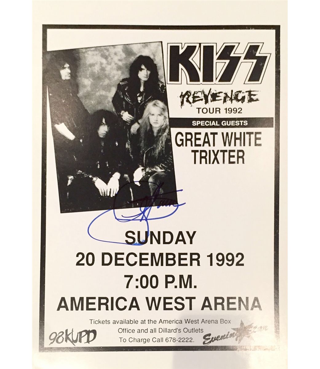 Gene Simmons signed 1992 KISS Revenge Tour concert poster