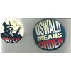 Image 1 : Batman Begins pair of prop buttons for the Penguins run at the mayors office one large one says Oswa