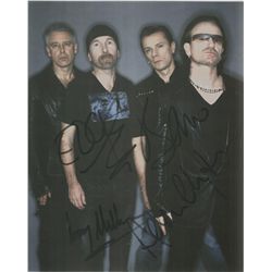 U2 band signed 8x10 featuring all four members incld. Bono