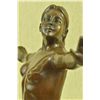 Image 6 : 17"x11" Signed Botero Curvy Nude Woman Exercising Bronze Sculpture Marble   14 LBS.