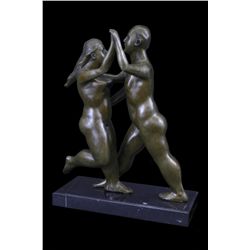 17"x13" Modern Art Abstract Couple Dancing Dance Bronze Sculpture By Fernando Botero Lrg   25 LBS.