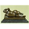 Image 1 : 6"x11" Signed Botero Nude Girl Bronze Figure   12 LBS.