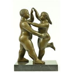 13"x9" Last Dance Modern Art Bronze Marble Sculpture By Botero Figurine   17 LBS.
