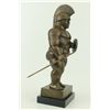 Image 5 : 19"x9" Large Roman Warrior By Botero Bronze Sculpture Marble Base Statue Figurine Decor   19 LBS.