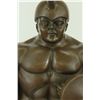 Image 6 : 19"x9" Large Roman Warrior By Botero Bronze Sculpture Marble Base Statue Figurine Decor   19 LBS.