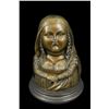 Image 1 : 11"x9" Classic Voluptuous Woman By Botero Bronze Marble Base Sculpture   13 LBS.