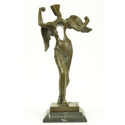 15"x8" Tribute To Dali By Raymondo Heavenly Abstract Modern Art Angel Bronze Sculpture   10 LBS.