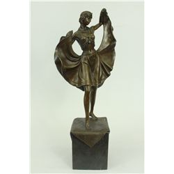 18"x9" Bergman Austrian Bronze Orientalist Naughty Figural Sculpture Hot Cast Decor Art   15 LBS.