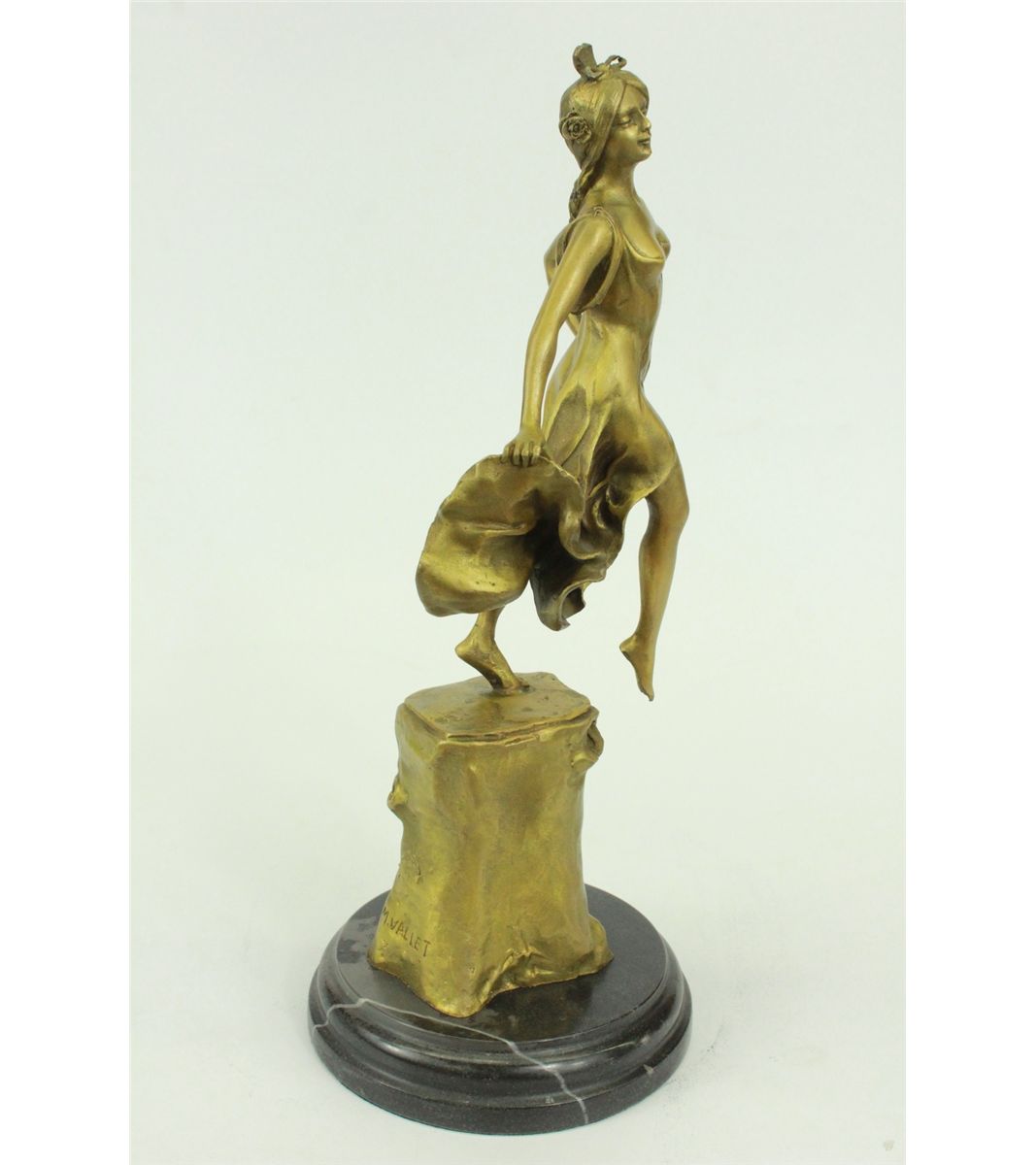 13&quot;x5&quot; Gold Patina Hot Cast By Lost Wax Gypsy Dancer