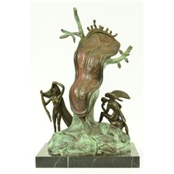 17"X11" Salvador Dali Nobility of Time Bronze Sculpture Special Patina Statue Figurine   20 LBS.