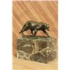 Image 2 : 6"x5" Signed Bugatti Panther Lioness Bronze Sculpture Bookend Book End Statue Figurine   5 LBS.