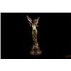 Image 1 : 20"x8" Signed French Large Charming Angel Standing on Rock Bronze Marble Sculpture Deco   15 LBS.