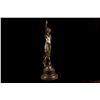 Image 2 : 20"x8" Signed French Large Charming Angel Standing on Rock Bronze Marble Sculpture Deco   15 LBS.