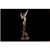 Image 3 : 20"x8" Signed French Large Charming Angel Standing on Rock Bronze Marble Sculpture Deco   15 LBS.