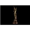 Image 5 : 20"x8" Signed French Large Charming Angel Standing on Rock Bronze Marble Sculpture Deco   15 LBS.