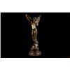 Image 7 : 20"x8" Signed French Large Charming Angel Standing on Rock Bronze Marble Sculpture Deco   15 LBS.