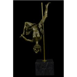 20"x14" Signed Vitaleh Original Nude Erotic Art Gymnast Acrobat Bronze Sculpture Statue   14 LBS.