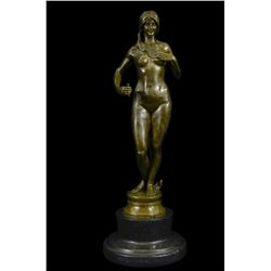 17.5"x6" Large Original Aldo Vitaleh Eve Nude Erotic Art Bronze Sculpture Marble Figurine   12 LBS.