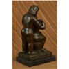 Image 3 : 13"x7" Signed Botero Two Nude Couple Bronze Sculpture Abstract Mid Century Figurine Art   17 LBS.