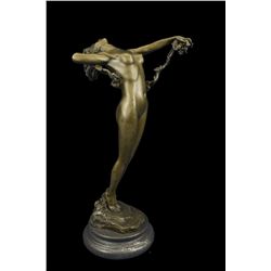 16"x9" Original Vitaleh Nude Beauty Stretching Bronze Statue   13 LBS.