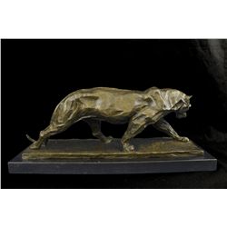 9"x20" Barye African Lioness Wildlife Animal Bronze Statue   32 LBS.