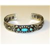 Image 1 : Native American Sterling Silver Turquoise Cuff Bracelet