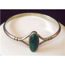 Native American Navajo Sterling Malachite Bracelet