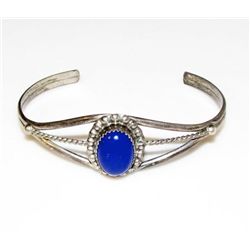 Navajo Sterling Silver Lapis Bracelet