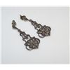 Image 1 : Vintage Sterling Silver Marcasite Chandelier Earrings