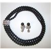 Image 1 : Elizabeth Taylor Designer Faux Black Pearl Set