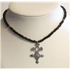 Image 1 : Tribal African Ethnic Tuareg Cross Onyx Black Necklace