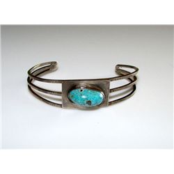 Navajo Old Pawn Sterling Silver Turquoise Bracelet