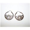 Image 1 : Sterling Silver Cats Pierced Hoop Earrings