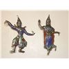 Image 1 : Siam Enamel Sterling Silver Vermeil Dancers Brooches