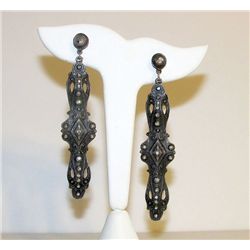 Art Deco Sterling Silver Marcasite Earrings