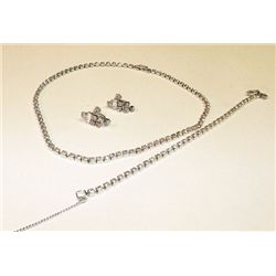 Sterling Silver Rhinestones Set